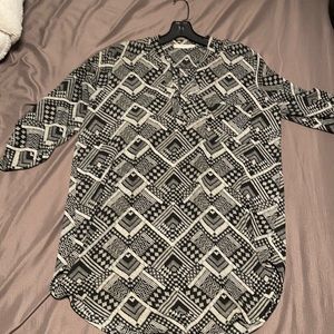 Woven tunic length top